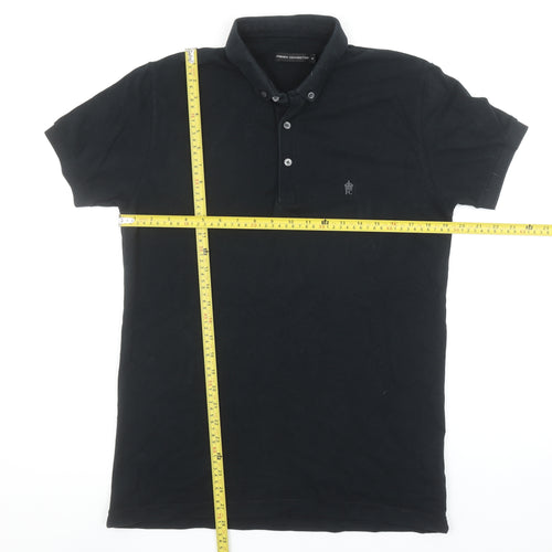 French Connection Men's Black Cotton Polo Shirt Size M
