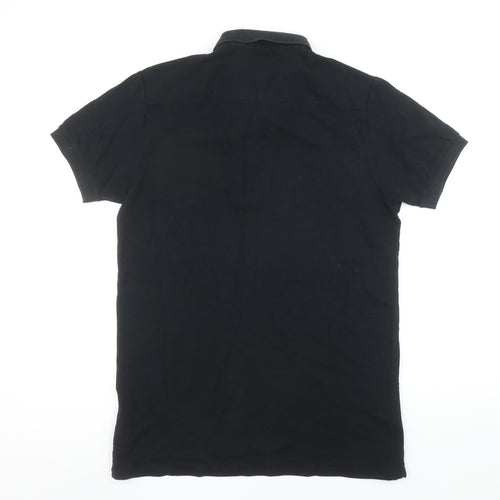 French Connection Men's Black Cotton Polo Shirt Size M