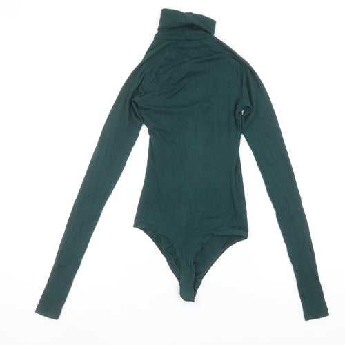 ALIX NYC Womens Green XS Roll Neck Long Sleeve Stretch Bodysuit