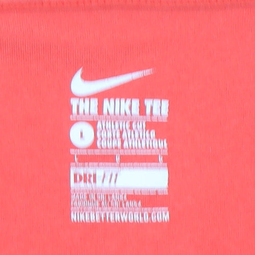 Nike Women's Red V-Neck Dri-FIT Athletic T-Shirt Size L