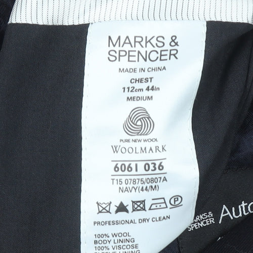 Marks and Spencer Autograph Men's Navy 44 Regular Wool Blazer Jacket