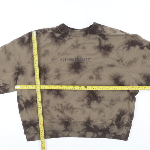 ONLY LIFE Women's Brown Tie-Dye Pullover Sweatshirt M Cotton Casual