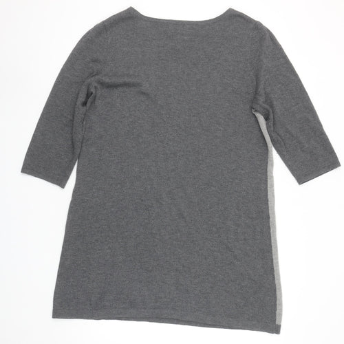Wallis Petite Grey Colourblock Knit Shift Dress Size 12