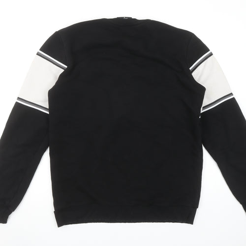 Prè London Men's Black & White Stripe Logo Sweatshirt M