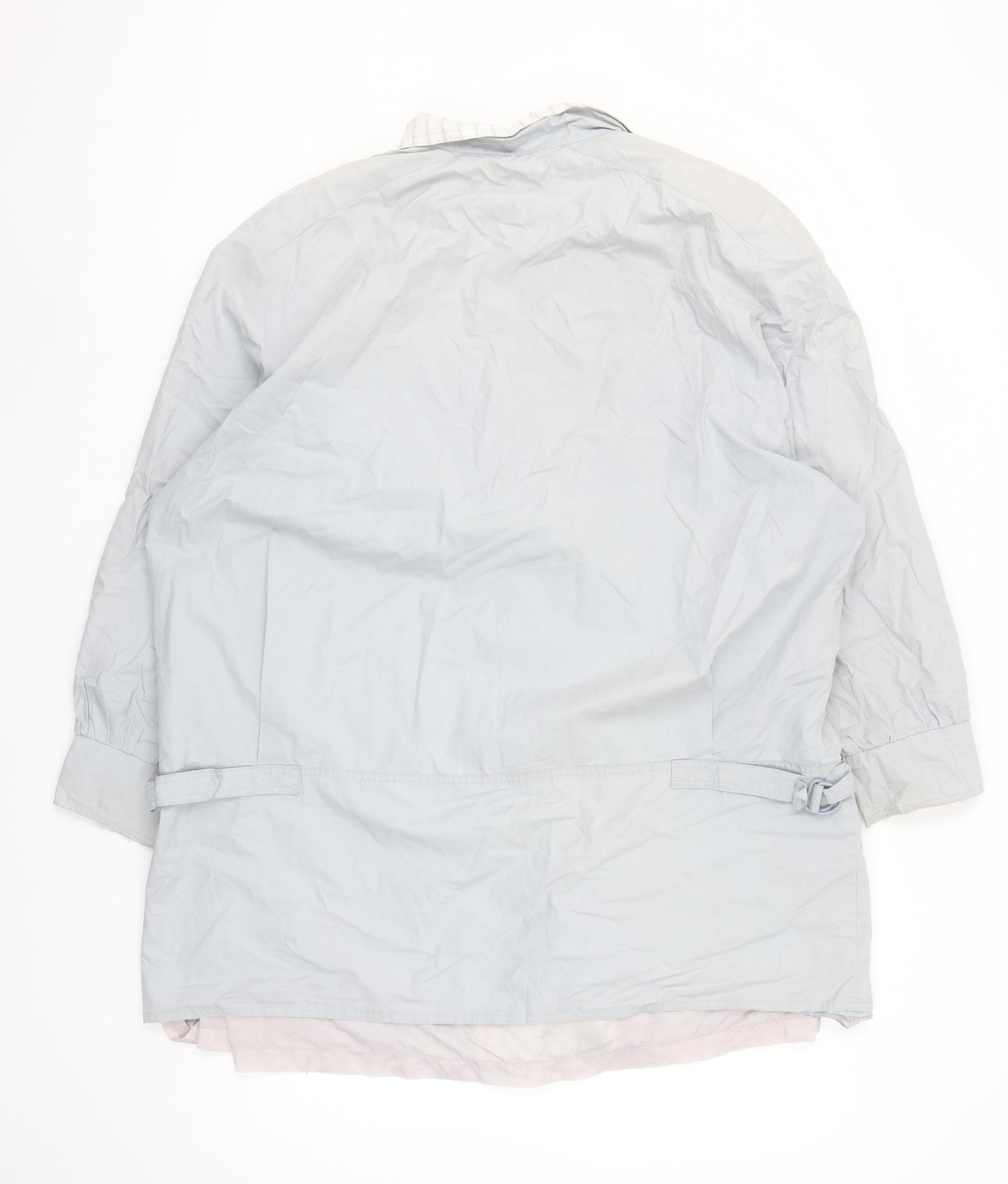 C&A Women Grey Long Rain Coat Size 16 Cotton Nylon Lined Vintage Style