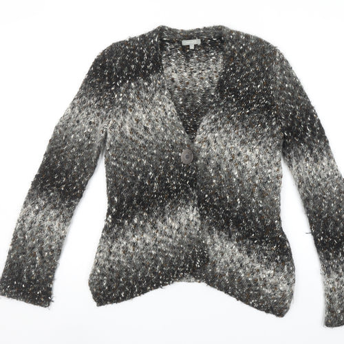 Marks and Spencer Per Una Women's Grey Cardigan M V-Neck Chunky Knit