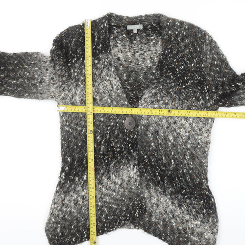 Marks and Spencer Per Una Women's Grey Cardigan M V-Neck Chunky Knit