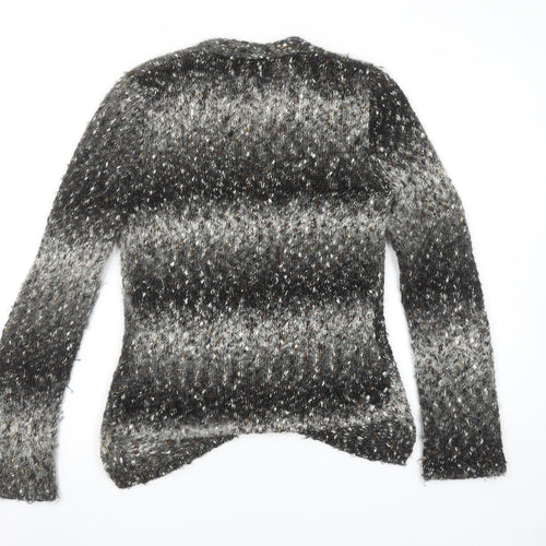 Marks and Spencer Per Una Women's Grey Cardigan M V-Neck Chunky Knit
