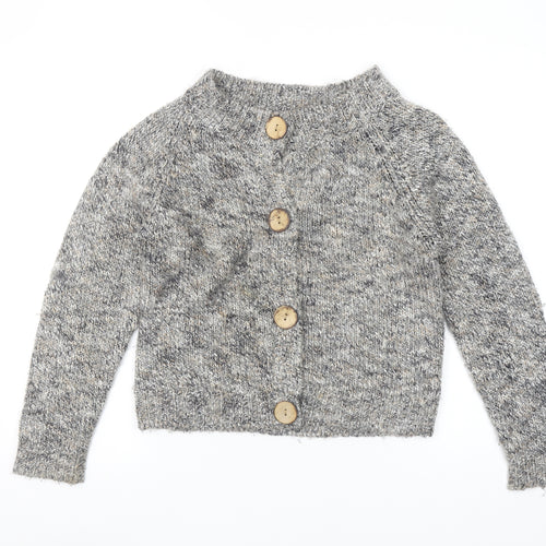 Linea Women's Grey Knit Button Cardigan M Chunky Long Sleeve
