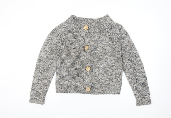 Linea Women's Grey Knit Button Cardigan M Chunky Long Sleeve