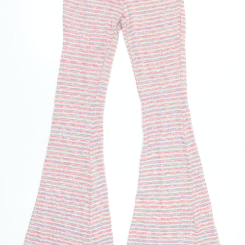 Outfitters Women's Multicoloured Striped Flared Knit Leggings S