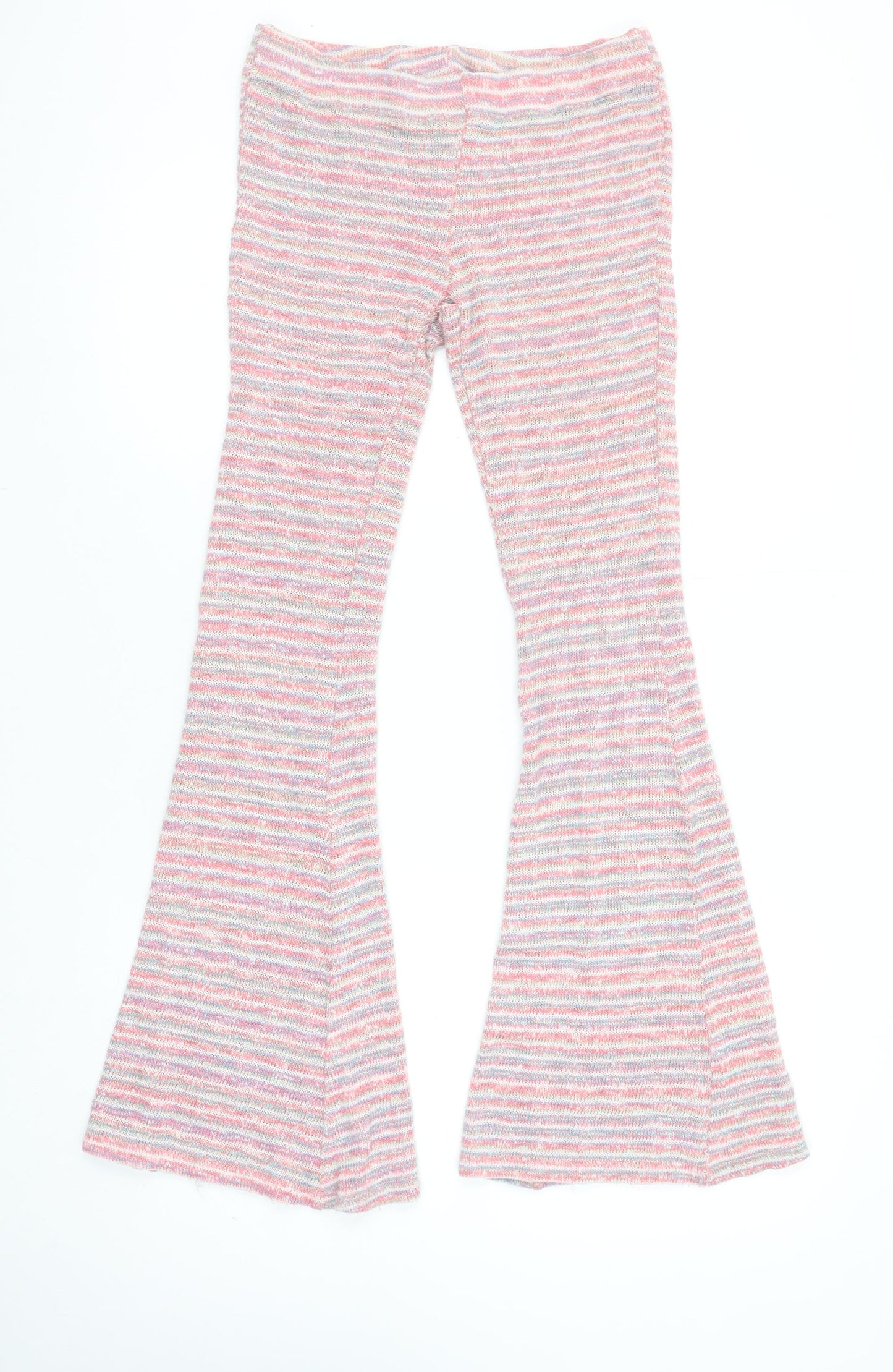 Outfitters Women's Multicoloured Striped Flared Knit Leggings S