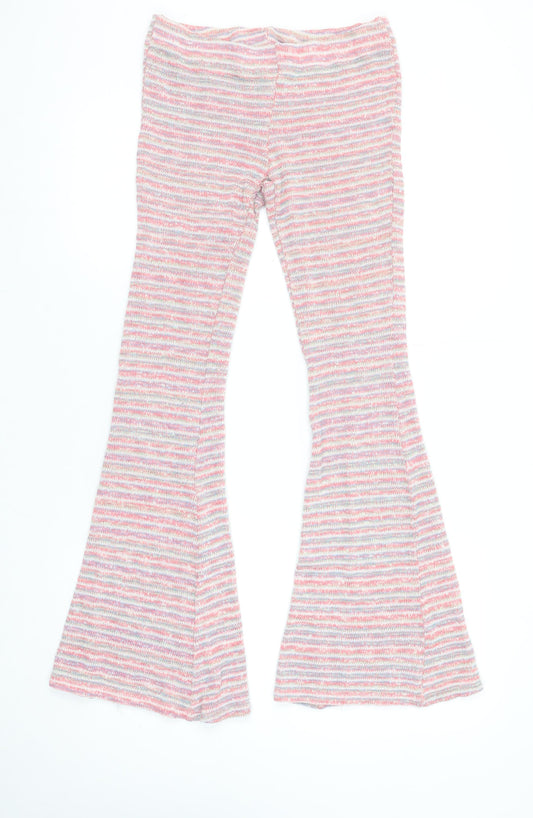 Outfitters Women's Multicoloured Striped Flared Knit Leggings S