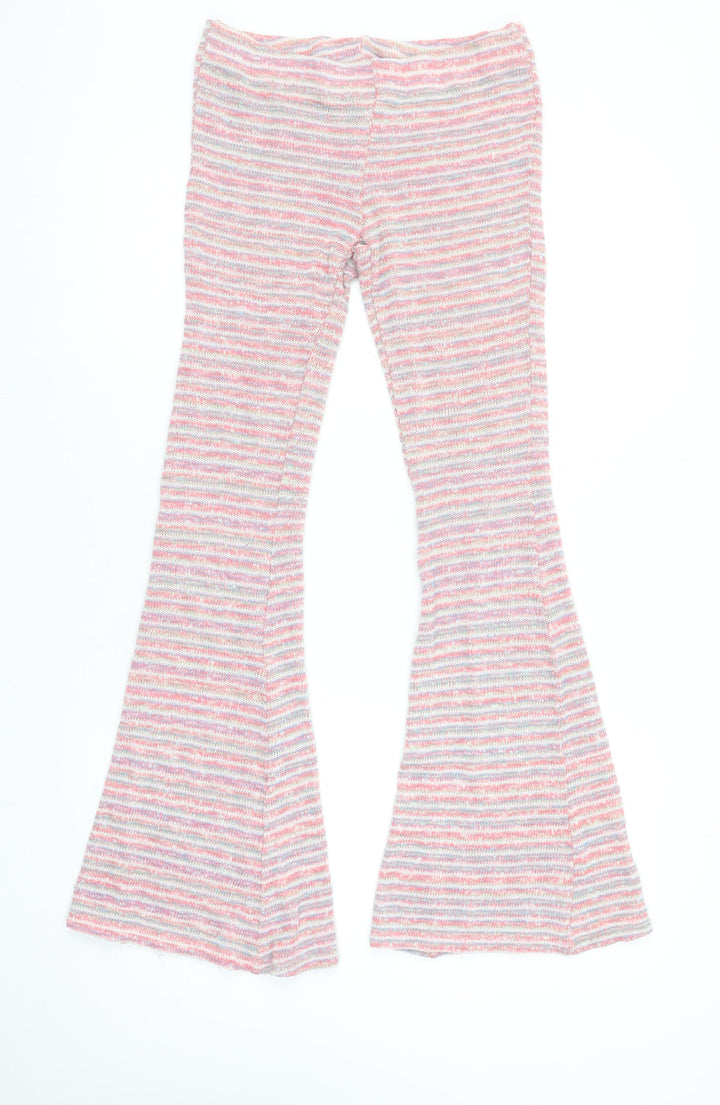 Outfitters Women's Multicoloured Striped Flared Knit Leggings S