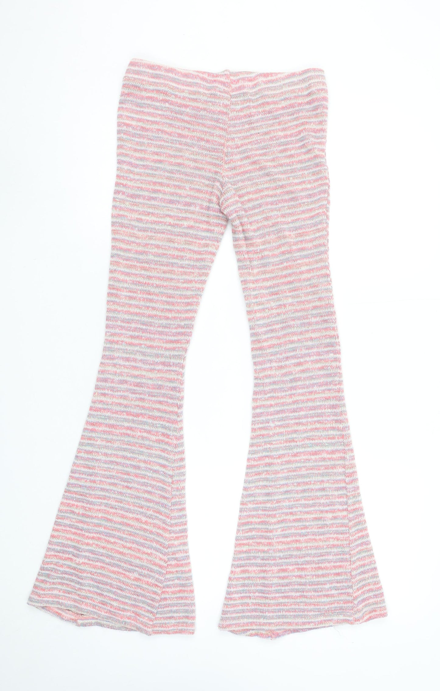 Outfitters Women's Multicoloured Striped Flared Knit Leggings S