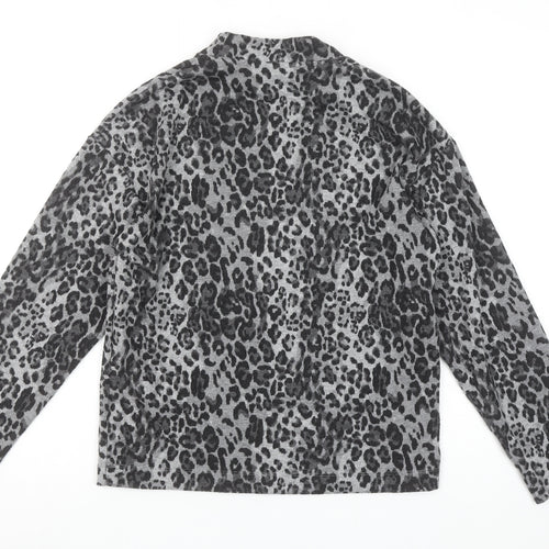 Marks and Spencer Womens Grey Animal Print Long Sleeve T-Shirt Size 6