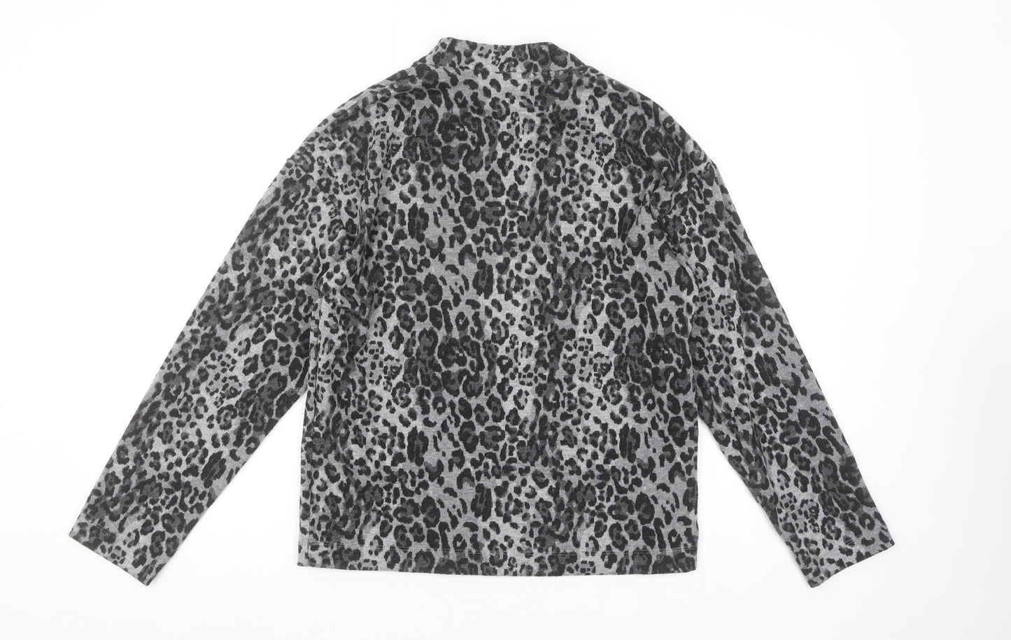 Marks and Spencer Womens Grey Animal Print Long Sleeve T-Shirt Size 6