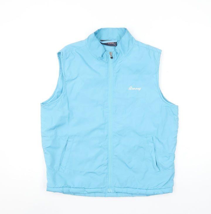 Donnay Women Blue Polyester Sleeveless Waistcoat Size M
