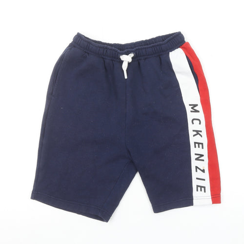 McKenzie Boys Blue Athletic Shorts 12-13 Years Colourblock Elastic Waist