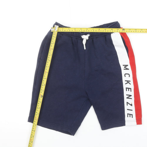 McKenzie Boys Blue Athletic Shorts 12-13 Years Colourblock Elastic Waist