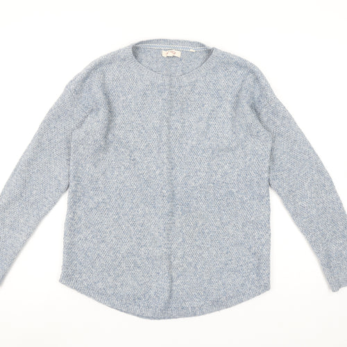Fat Face Women's Blue Wool Blend Crew Neck Jumper Size 10