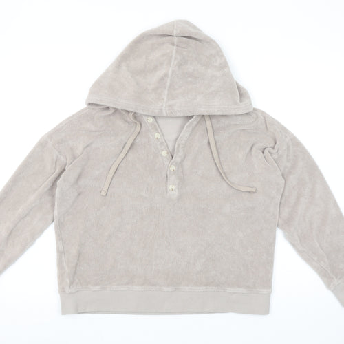 Hush Women’s Beige Cotton Henley Hoodie XS