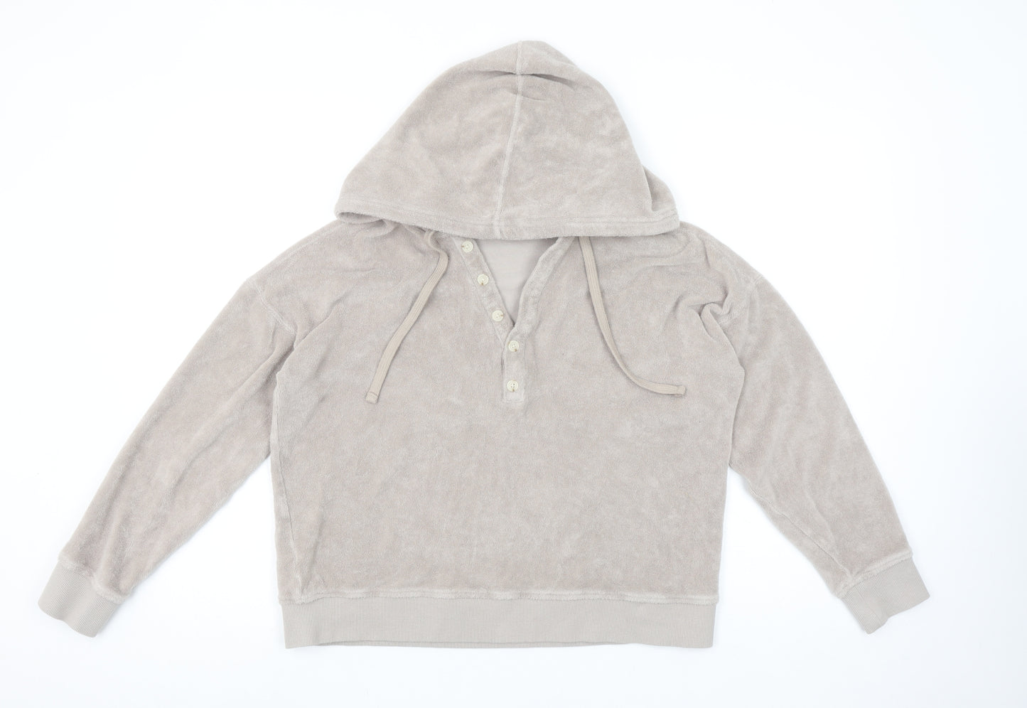 Hush Women’s Beige Cotton Henley Hoodie XS