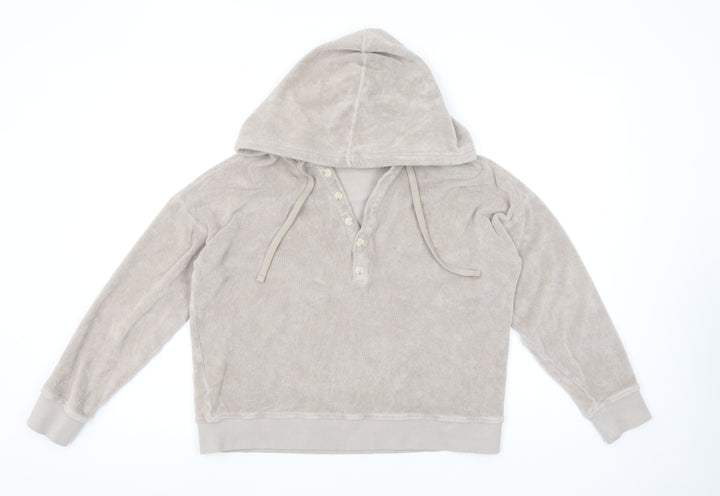 Hush Women’s Beige Cotton Henley Hoodie XS