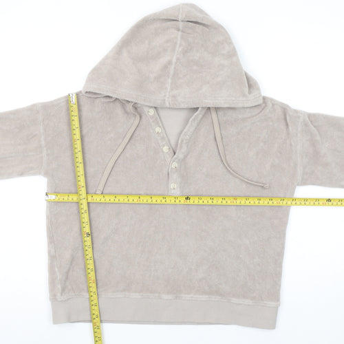 Hush Women’s Beige Cotton Henley Hoodie XS