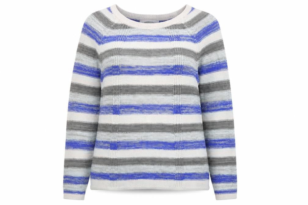 Front view of Sandwich Women’s Multicoloured Striped Cotton Jumper, size S