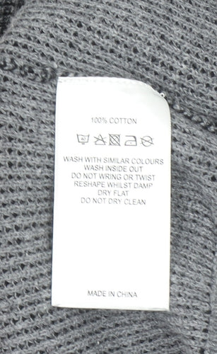 Maison Cinqcent Men's Grey Cotton 1/4 Zip High Neck Jumper Size M