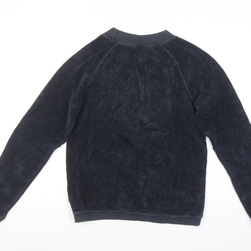 Jack Wills Women's Navy Blue Velour Pullover Sweatshirt UK 12