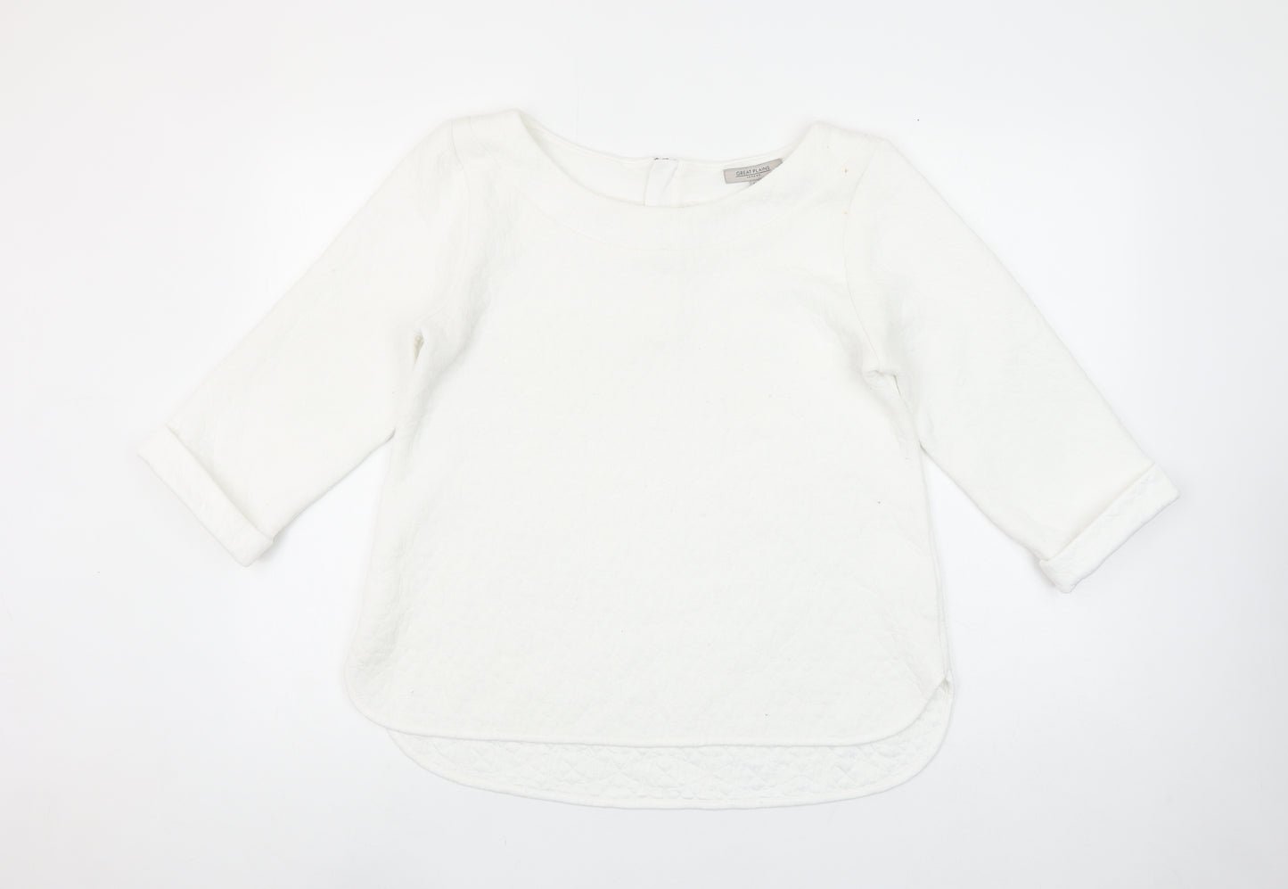 Great Plains Women’s White Quilted Cotton Blend Blouse Size L