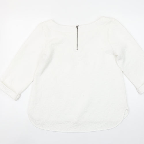 Great Plains Women’s White Quilted Cotton Blend Blouse Size L