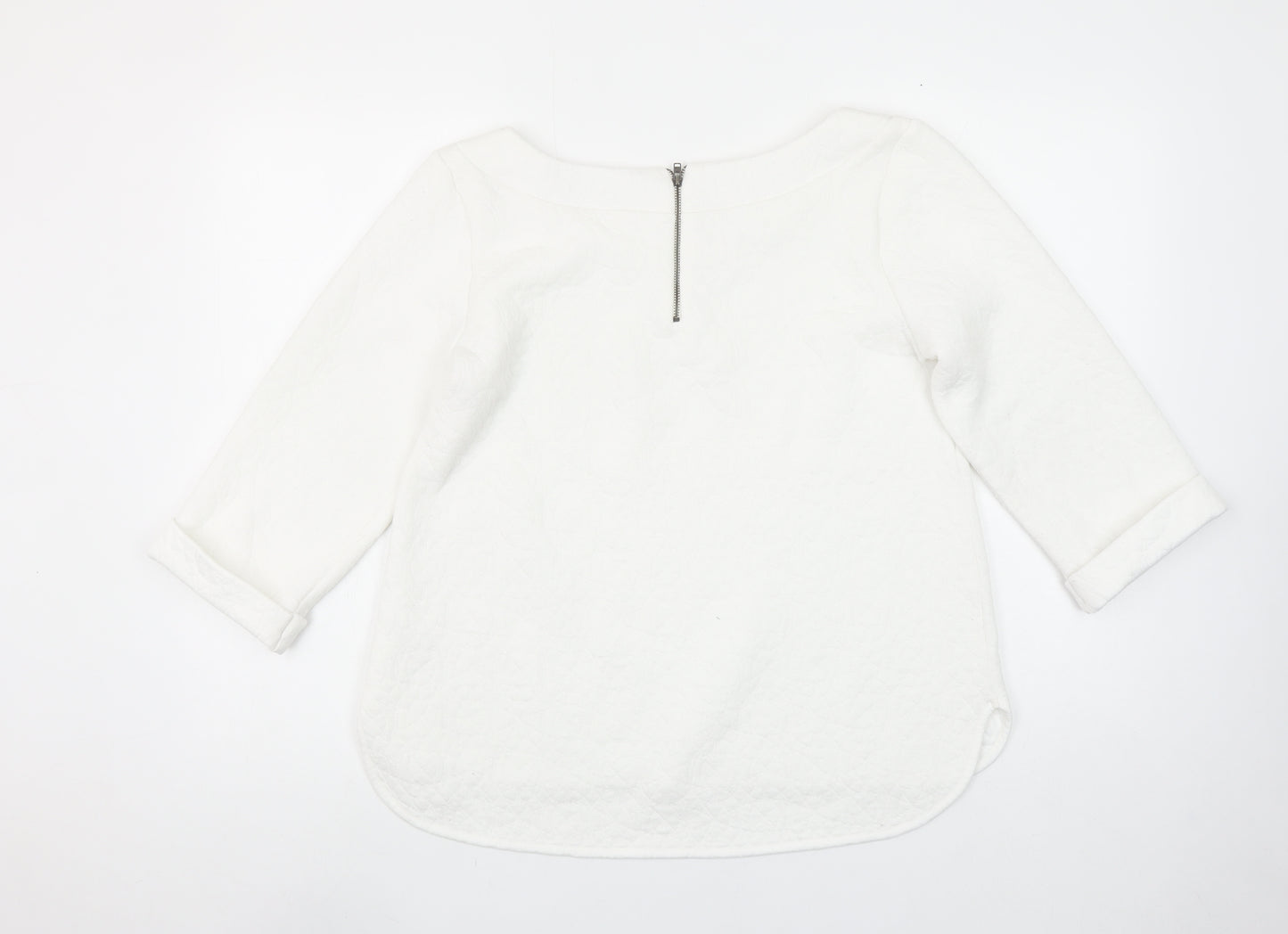 Great Plains Women’s White Quilted Cotton Blend Blouse Size L