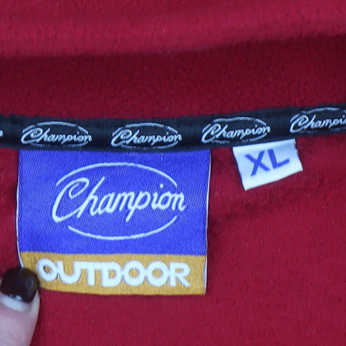 Champion Outdoor Men's Red XL Fleece 1/4 Zip Pullover Sweatshirt