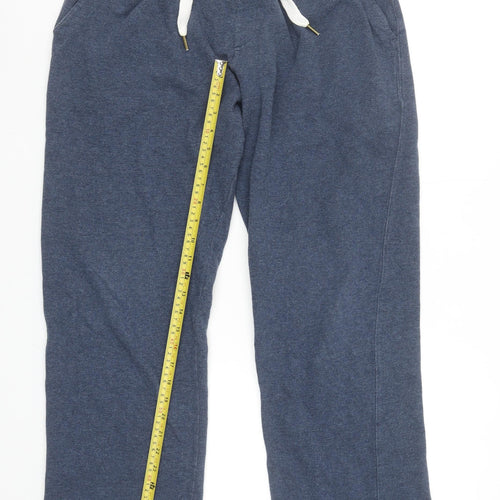 John Partridge Men’s Blue Sweatpants L Regular Fit Drawstring Cotton Blend