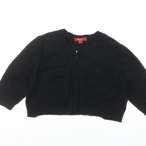 Monsoon Women’s Black Cotton Blend 3/4 Sleeve Cardigan Size 16