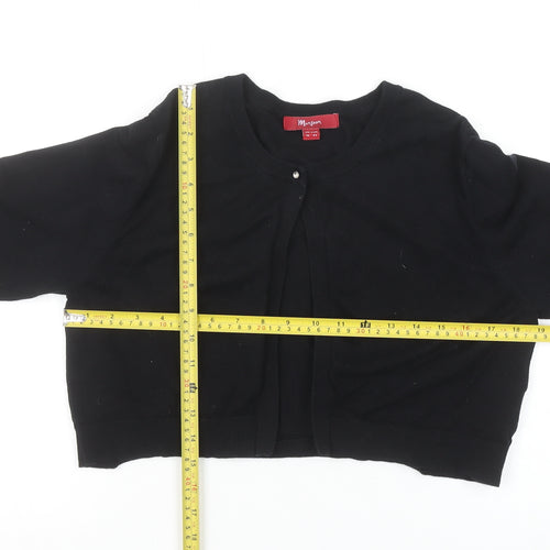 Monsoon Women’s Black Cotton Blend 3/4 Sleeve Cardigan Size 16