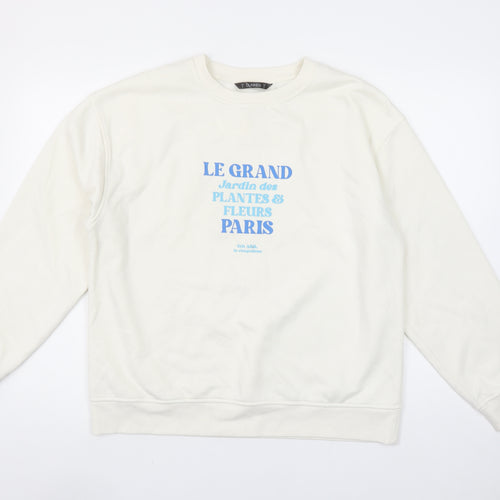 Dunnes Stores Women Ivory Crew Neck Pullover Sweatshirt Size 12