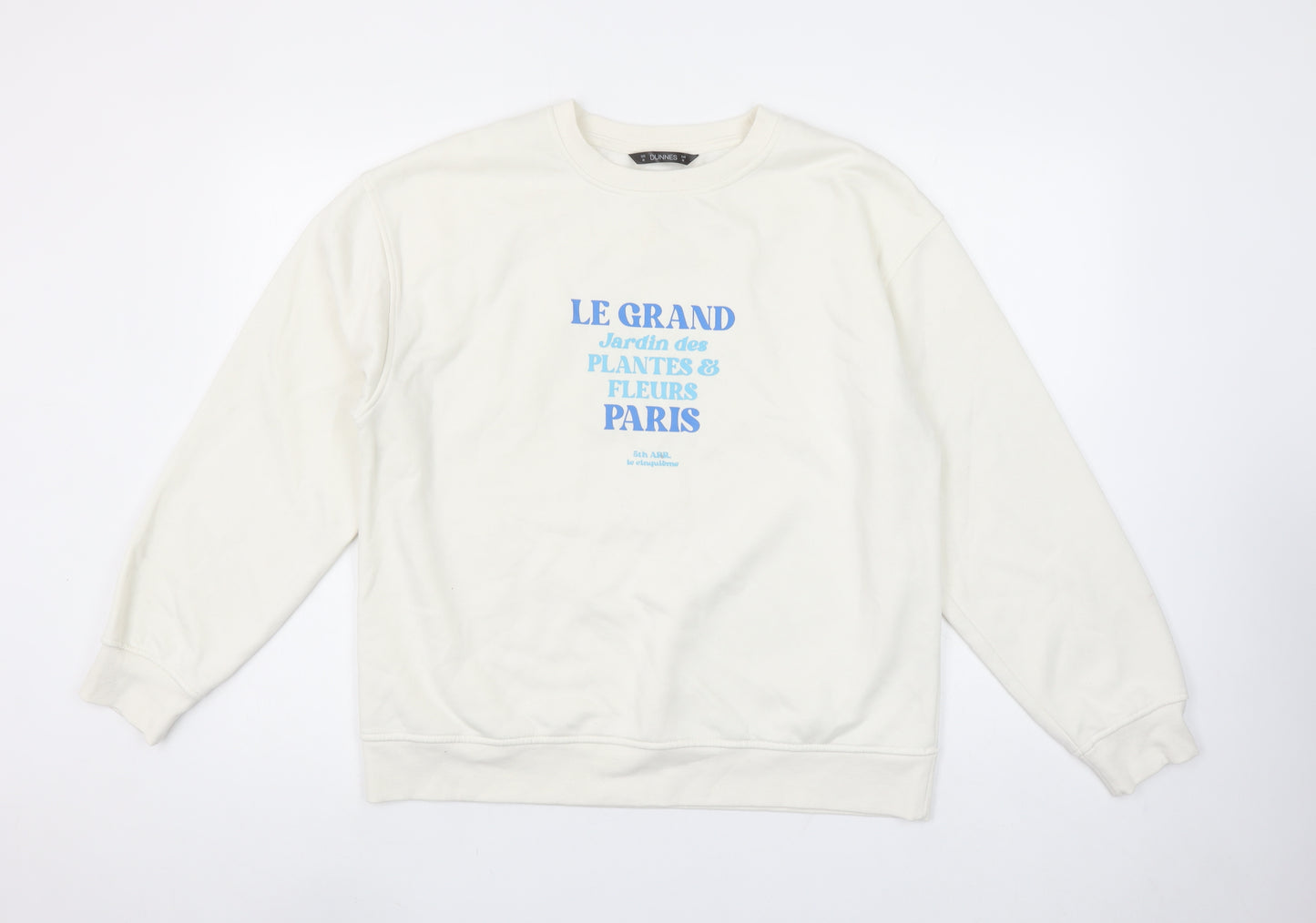 Dunnes Stores Women Ivory Crew Neck Pullover Sweatshirt Size 12
