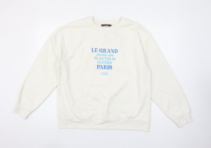 Dunnes Stores Women Ivory Crew Neck Pullover Sweatshirt Size 12