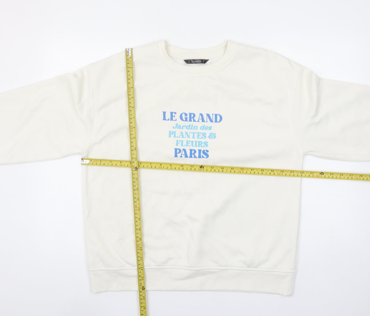 Dunnes Stores Women Ivory Crew Neck Pullover Sweatshirt Size 12