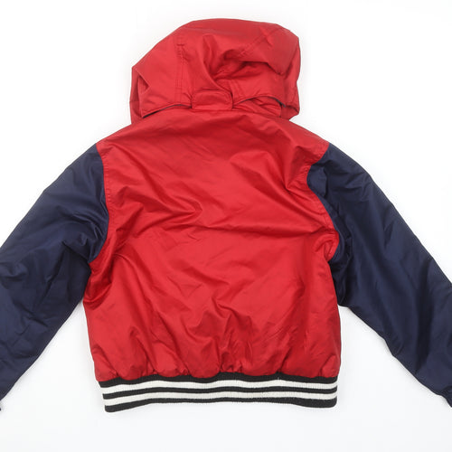 Reseeda Boys Red Varsity Jacket Hooded Lined Water Resistant 10 Years