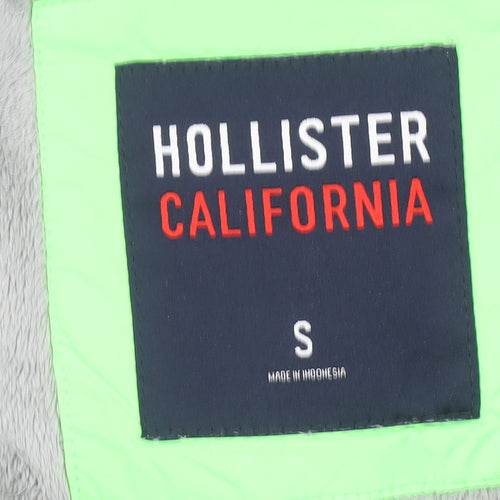 Hollister Women Grey Fleece 1/2 Zip Pullover Sweatshirt S