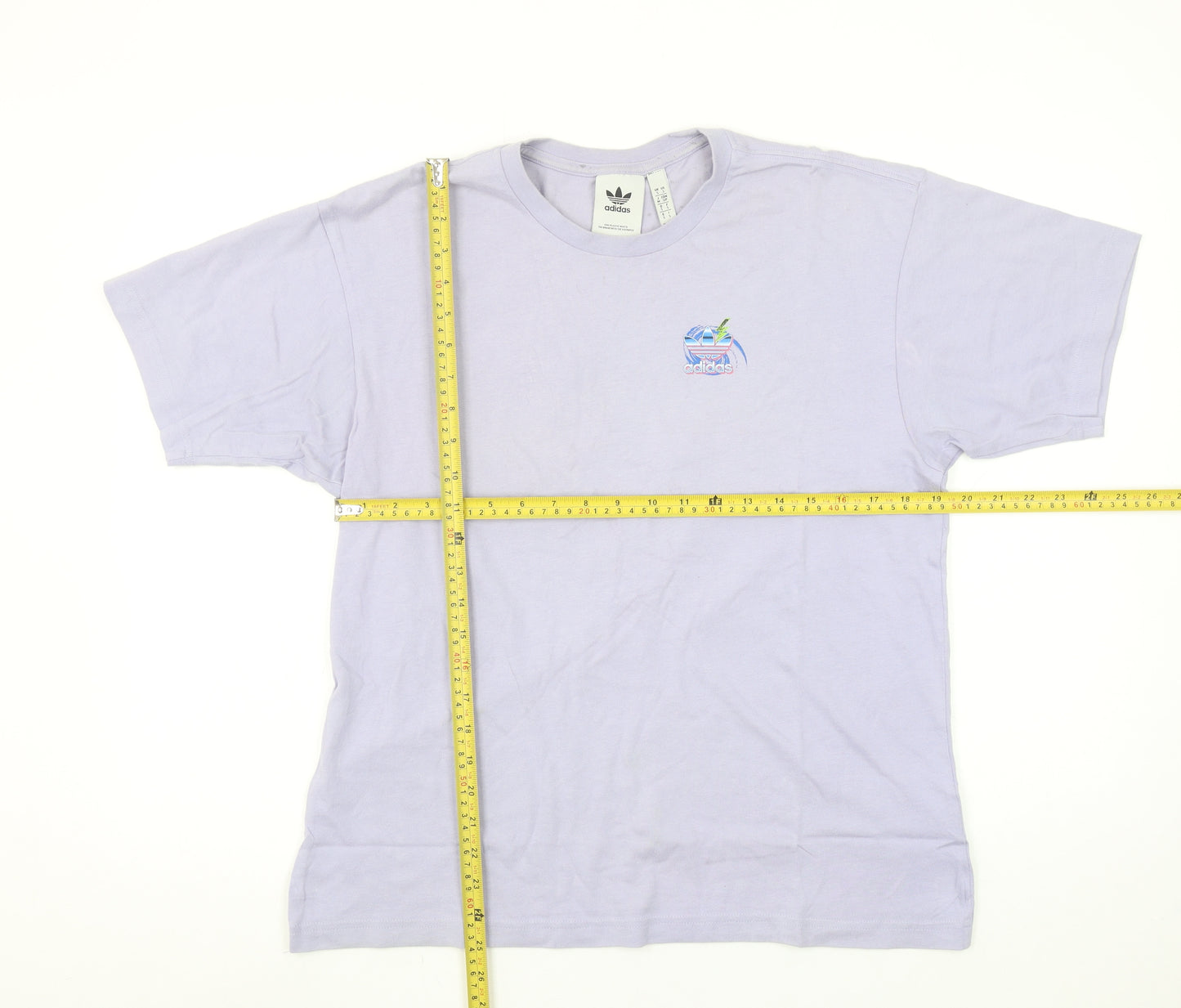 adidas Men's Purple Retro Logo Short Sleeve Cotton T-Shirt Size S