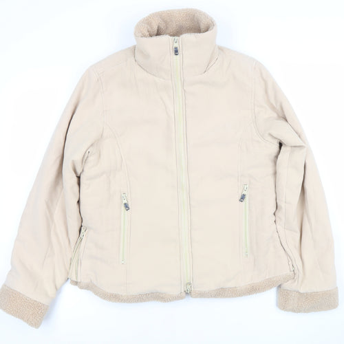 mlw CountrySport Women's Beige L Lined Winter Jacket with Faux Fur Trim