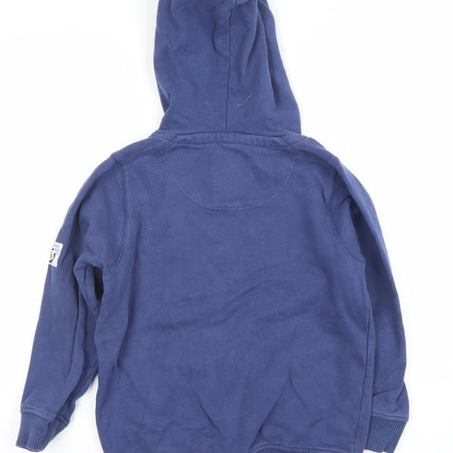 Lazy Jacks Boys Blue Pullover Hoodie 7-8 Years 100% Cotton Anchor Logo