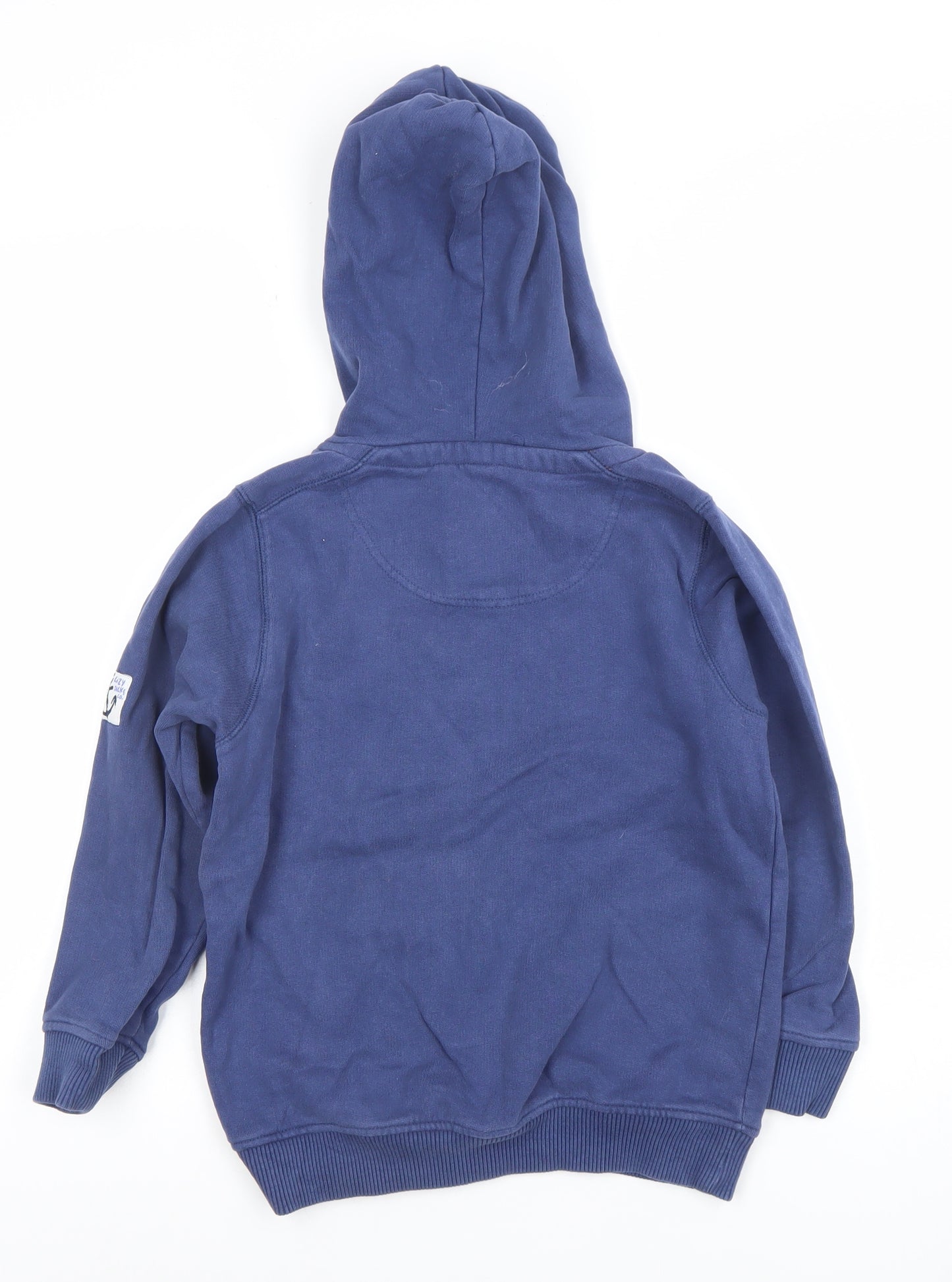 Lazy Jacks Boys Blue Pullover Hoodie 7-8 Years 100% Cotton Anchor Logo