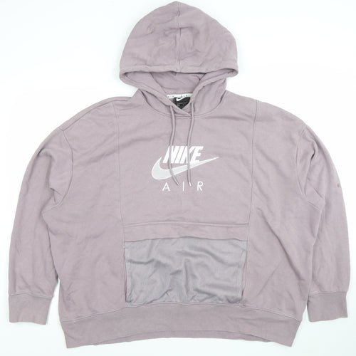 Nike Air Women's Purple Pullover Hoodie Size XL Cotton Blend
